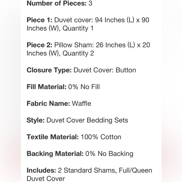 THRESHOLD NWT washed waffle weave duvet cover &sh set -wheat -full/queen - Picture 9 of 11